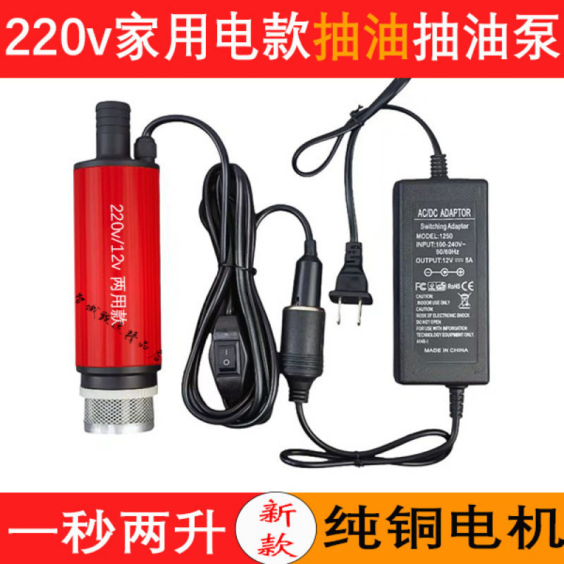 抽油泵柴油12V24V通用220v电动抽水泵抽油神器加油枪小型抽油机器