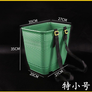 熟胶大号背篓背篼家用塑料框装水桶竹编纹收纳框赶集买菜装鱼