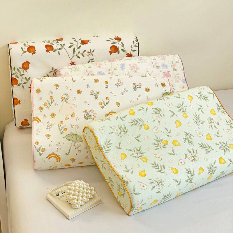 ins纯棉乳胶枕套一对装40x60儿童枕头套单个30×50全棉枕芯内胆套