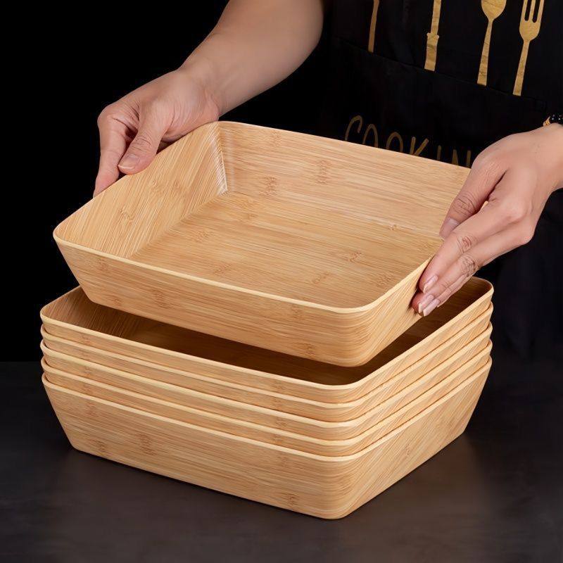 密胺木纹自助餐厅冒菜麻辣烫菜品展示盒子旋转火锅盘子商用蔬菜盆,餐饮具,果盆/果盘/果篮,淘宝优惠券,粉丝福利购,淘宝优惠卷