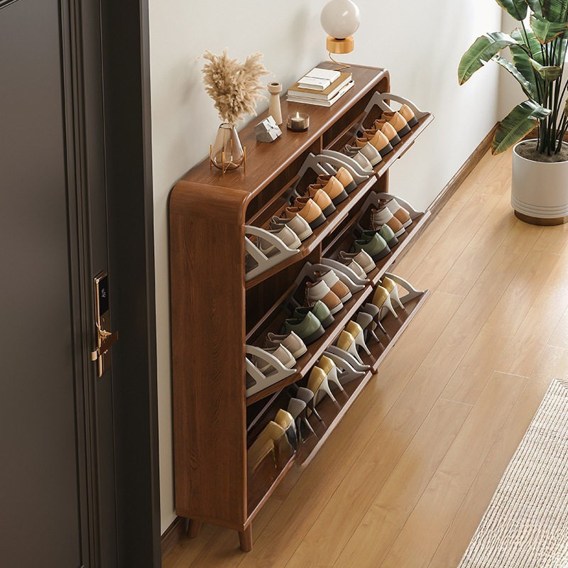 翻斗鞋柜实木收纳省空间小户型简易鞋架子家用门口入户玄关鎏,住宅家具,换鞋凳,淘宝优惠券,粉丝福利购,淘宝优惠卷