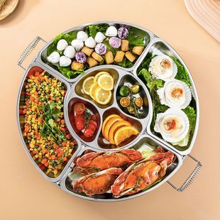ぃ304不锈钢团圆拼盘家用套装海鲜大咖盛宴锅商用盘子饭店专用摆