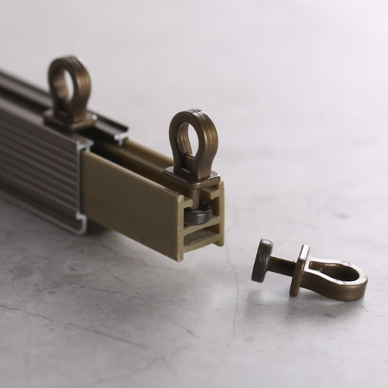 US4A飘窗窗帘轨道u型滑轮弯轨滑轨顶装单轨道可弯曲转角弧形L华庚