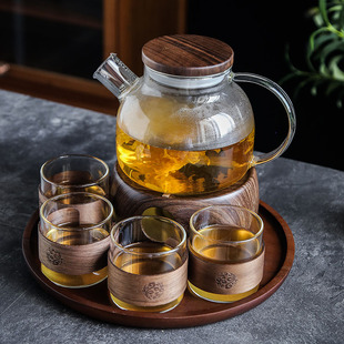 日式 下午茶花茶壶蜡烛煮茶炉加热美容院花草茶具玻璃水果茶壶套装