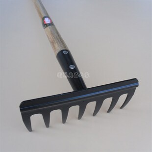 九佐吉全钢7齿钉耙 农用q耙子 整地耙 草耙 全长1.21米 园林工具