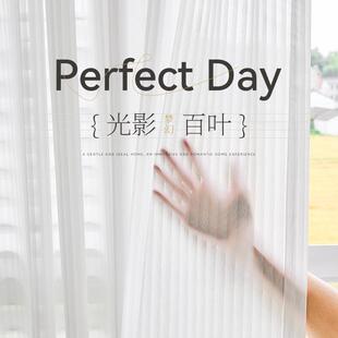 竖百叶纱帘透光不透人白色窗帘飘窗卧室阳台遮阳窗纱梦幻帘高级感