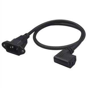 品字公头带螺丝孔耳朵插头转品字母头左右上下弯头电源转换线A