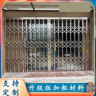 手动不锈钢拉闸/不锈钢防盗拉闸门伸缩闸推拉门栏栅门