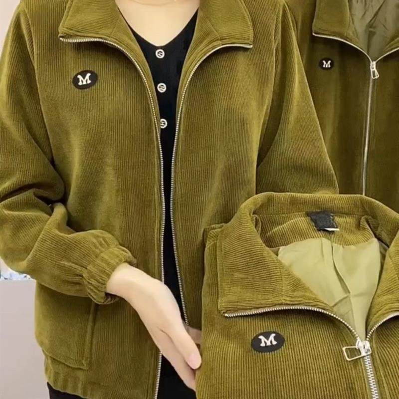 2025春秋立领M标雪尼尔外套短款纯色上衣中老年春秋外套女妈妈装,女装/女士精品,中老年女装,淘宝优惠券,粉丝福利购,淘宝优惠卷