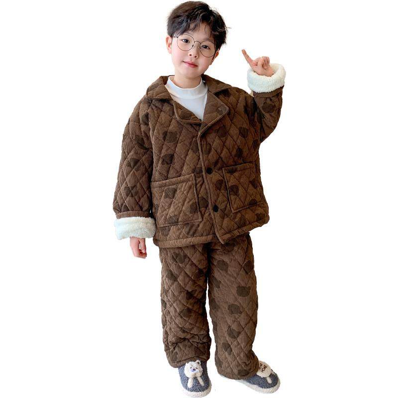 男童加绒睡衣秋冬季2025新款冬装加厚儿童三层夹棉保暖家居服套装,童装/婴儿装/亲子装,家居服套装,淘宝优惠券,粉丝福利购,淘宝优惠卷