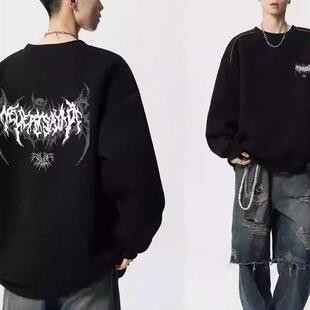 美式重磅男士卫衣男款青少年2025新款秋季上衣潮牌宽松男生情侣装