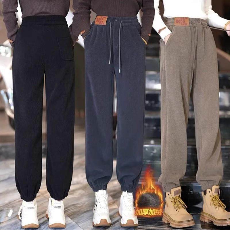 加绒加厚哈伦裤子女秋冬新款保暖束脚卫裤宽松显瘦高腰休闲裤长裤,女装/女士精品,卫裤,淘宝优惠券,粉丝福利购,淘宝优惠卷