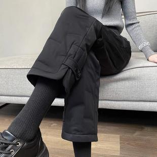 小个子东北哈尔滨零下40度加厚棉裤 2024新款 女外穿冬季 直筒羽绒裤