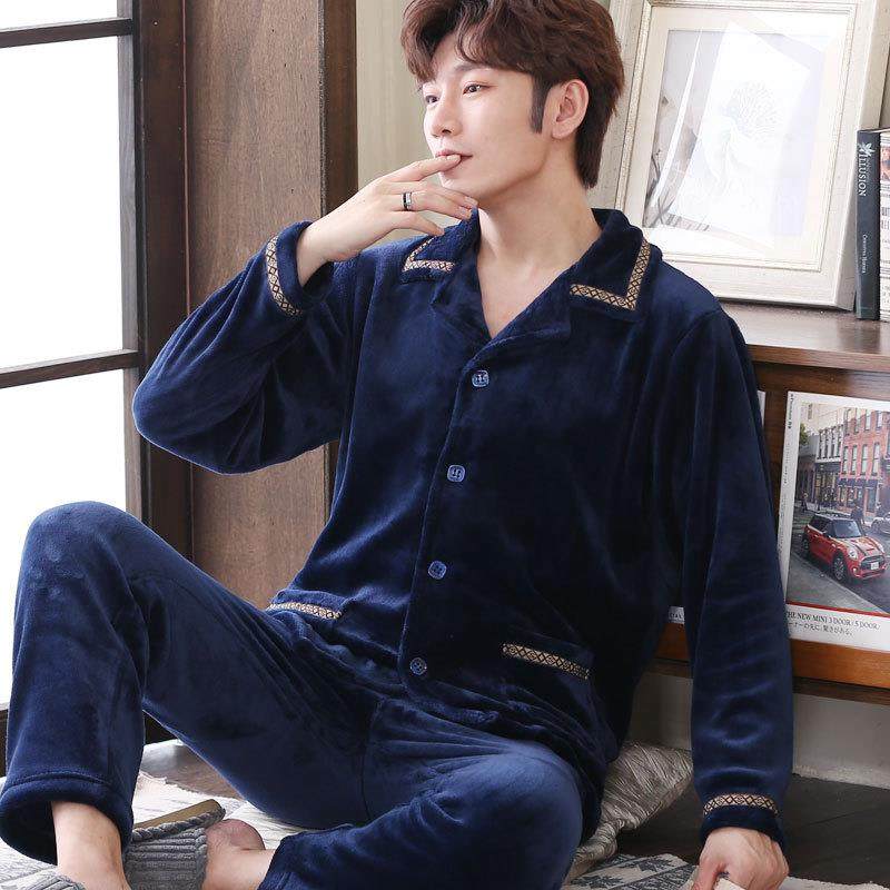 冬季男士睡衣套装加厚保暖珊瑚绒开衫长袖中老年法兰绒睡衣春秋季,女士内衣/男士内衣/家居服,睡衣/家居服套装,淘宝优惠券,粉丝福利购,淘宝优惠卷