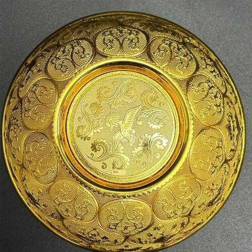 程淑美大师作品盛世和合大唐金碗摆件聚宝盆书房客厅礼品金饭碗