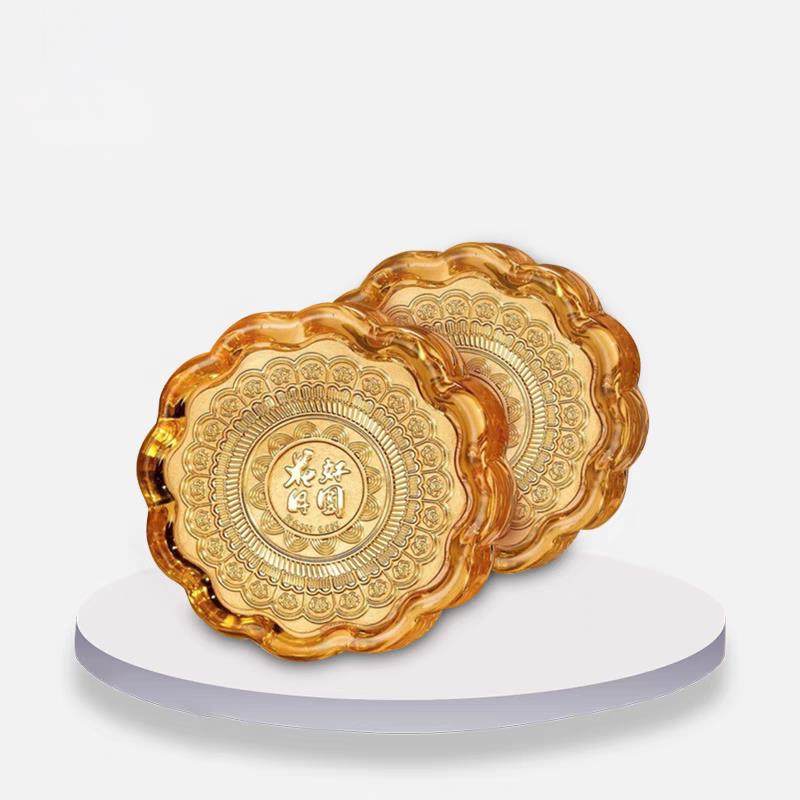 花好月圆琉璃黄金月饼套装999金唐代陶制月饼中秋送礼佳品精美盒