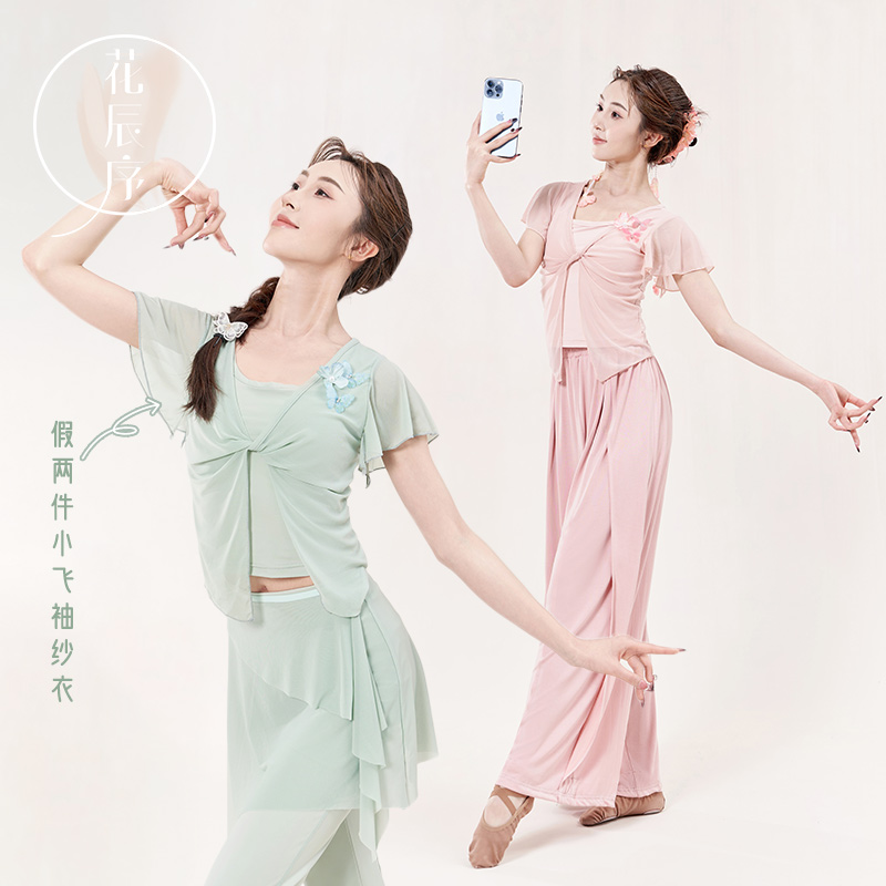 花辰序古典舞蹈服短袖纱衣
