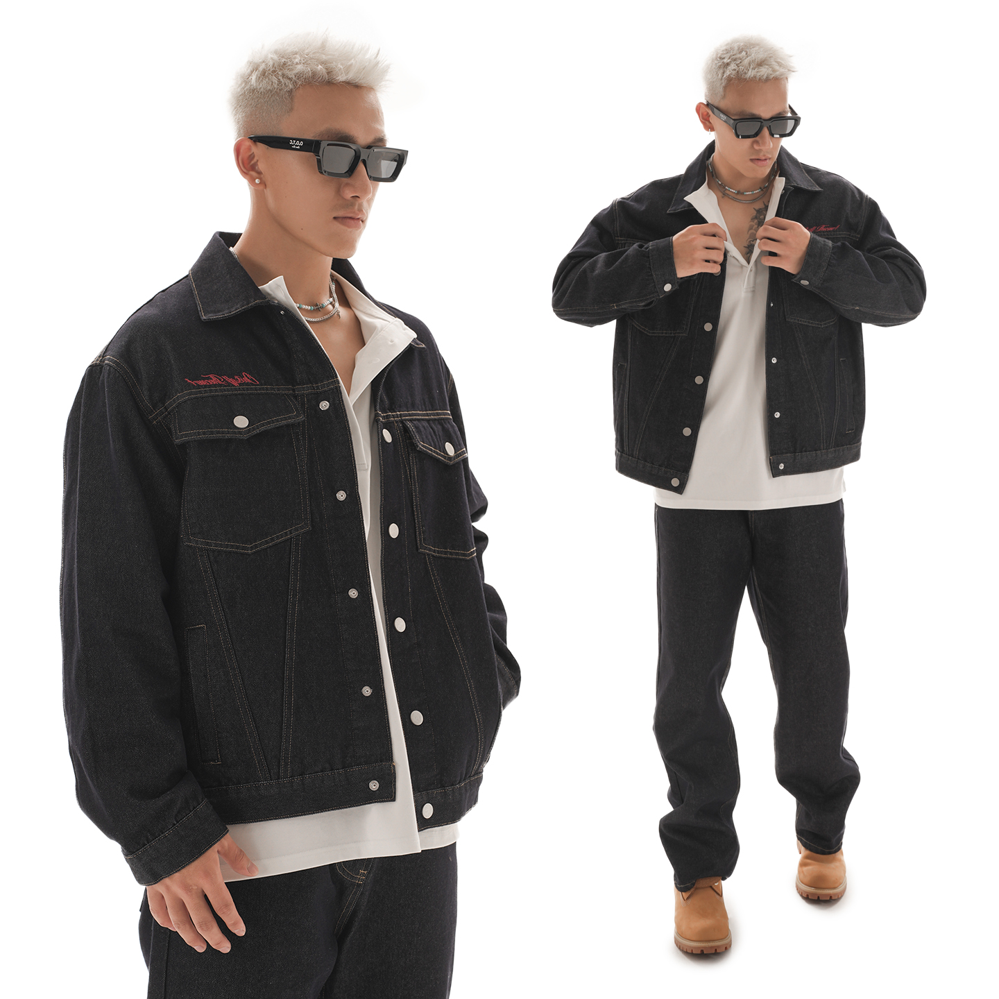 OOTC 原创复古原色牛仔外套美式街头复古休闲夹克上衣秋冬新款男