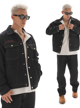 OOTC 原创复古原色牛仔外套美式街头复古休闲夹克上衣秋冬新款男