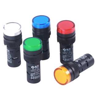 LED电源运行按钮指示信号灯AD16-16C/220/24/12/380V小型红绿16mm