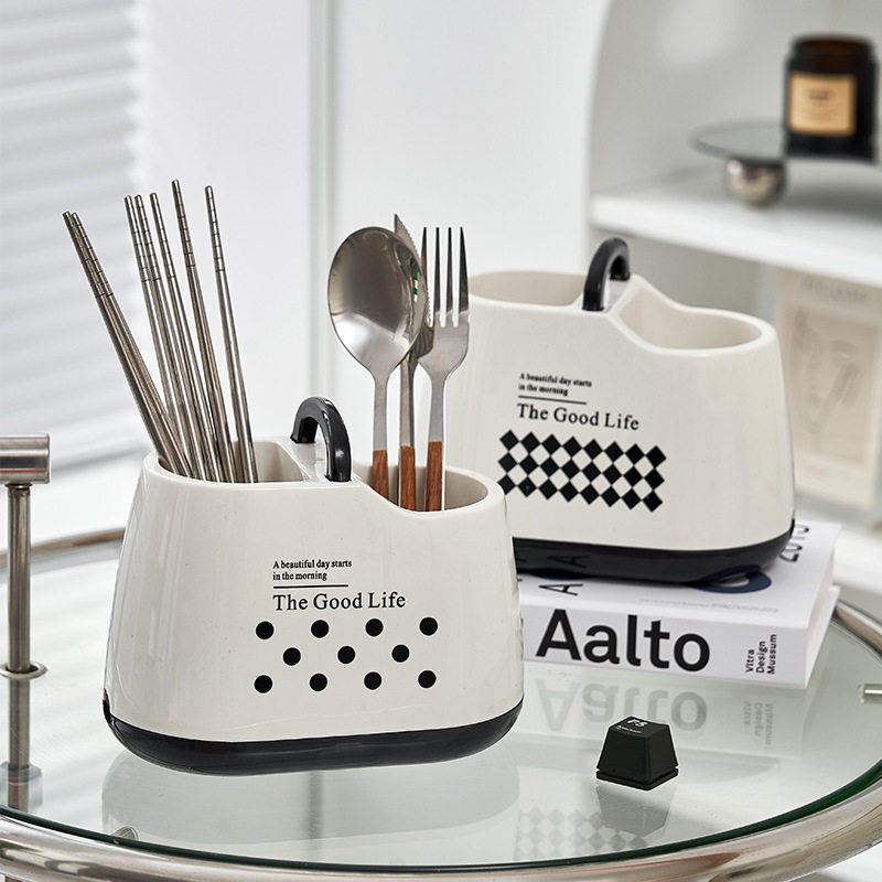 筷子收纳盒家用高档新款筷子筒厨房台面刀叉勺子餐具沥水架筷子桶,餐饮具,筷子盒,淘宝优惠券,粉丝福利购,淘宝优惠卷