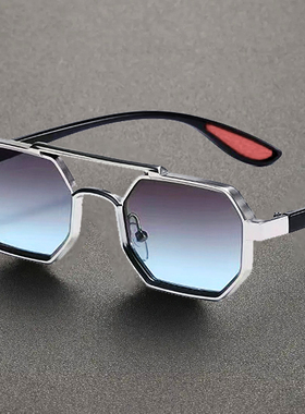 金属框赛博朋克墨镜男士高级感防紫外线大脸开车专用太阳眼镜潮流