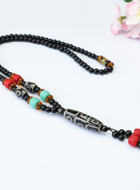 九眼天珠玛瑙项链玉髓藏式民族风饰品复古民族风饰品吉祥纳福礼物