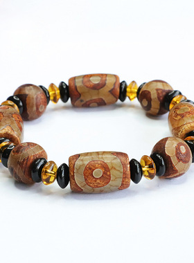 三眼天珠玛瑙手串路路通手链复古新中式民族风手饰品情侣闺蜜礼物