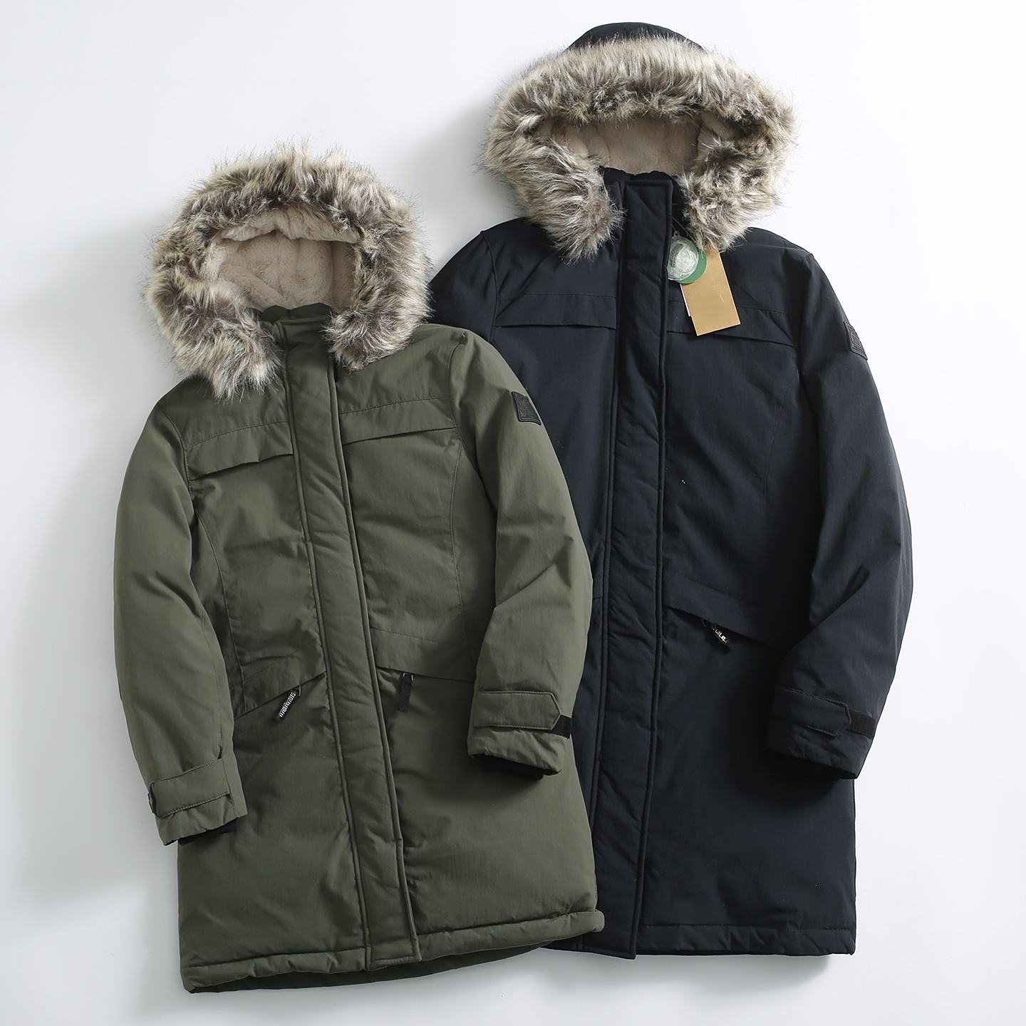 荷兰单！DP50欧！中大童加厚防风保暖可拆卸毛领连帽中长款羽绒服