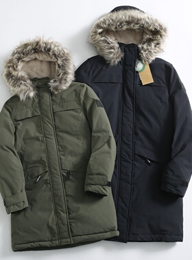 荷兰单！DP50欧！中大童加厚防风保暖可拆卸毛领连帽中长款羽绒服