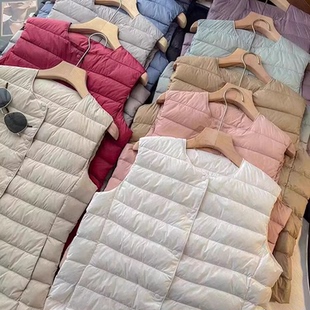 日单U 薄款 女装 无袖 叠穿内搭马甲 轻薄羽绒服内胆百搭时尚 福利