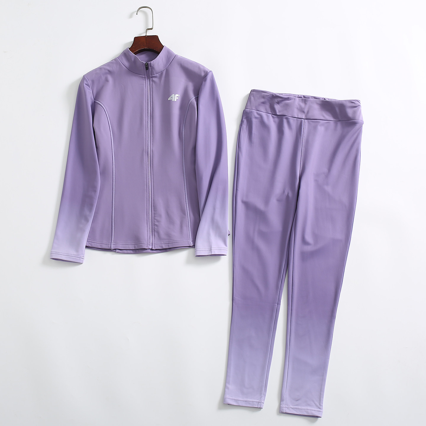 波兰单！立领长袖修身加绒外套+九分裤瑜伽运动速干套装女秋冬