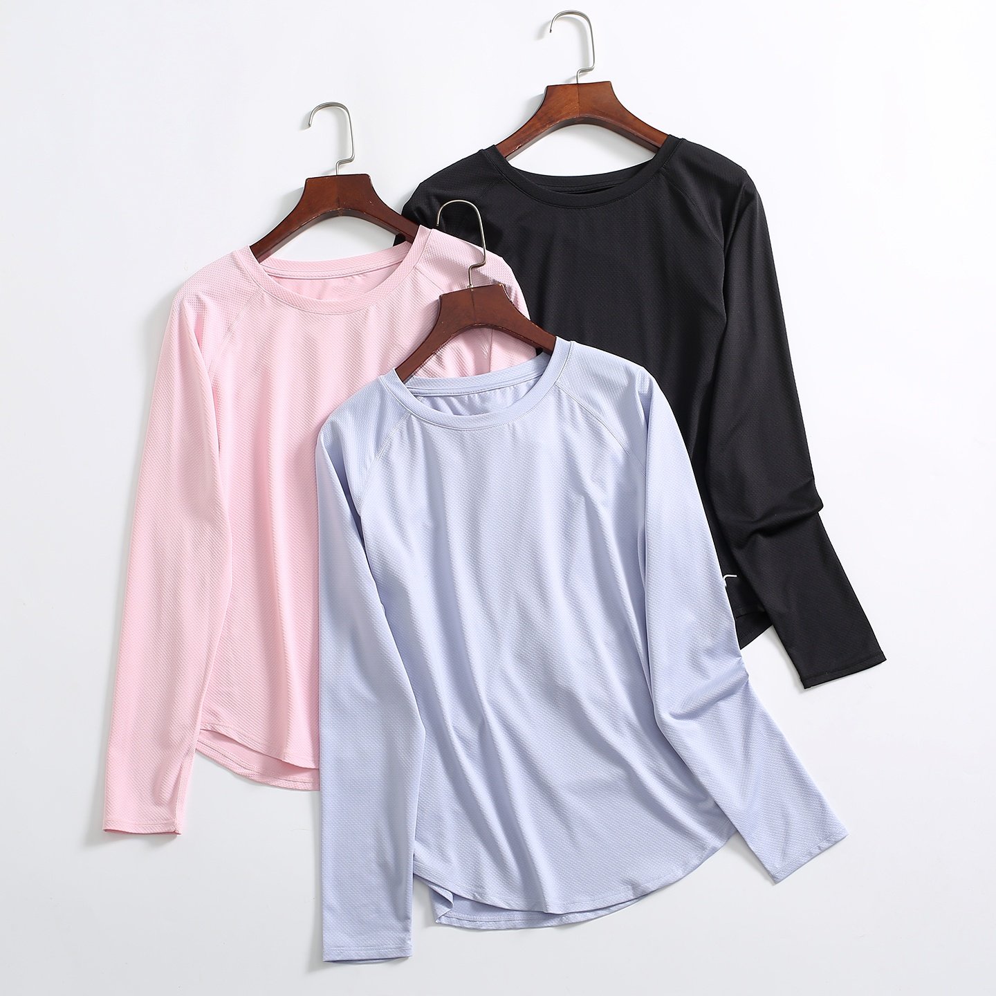 美国单~软绵弹力速干透气户外圆领跑步瑜伽运动连指长袖健身T恤女,运动服/休闲服装,运动T恤,淘宝优惠券,粉丝福利购,淘宝优惠卷