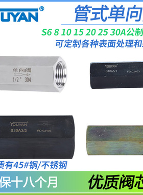 S8A2 S6A1.0/2 S10A3液压S15A12管式S20A32B单向阀S25A5 S10P20P1