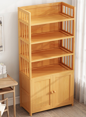 书架置物架落地多层收纳架一体靠墙阅读架简易书柜儿童客厅储物柜