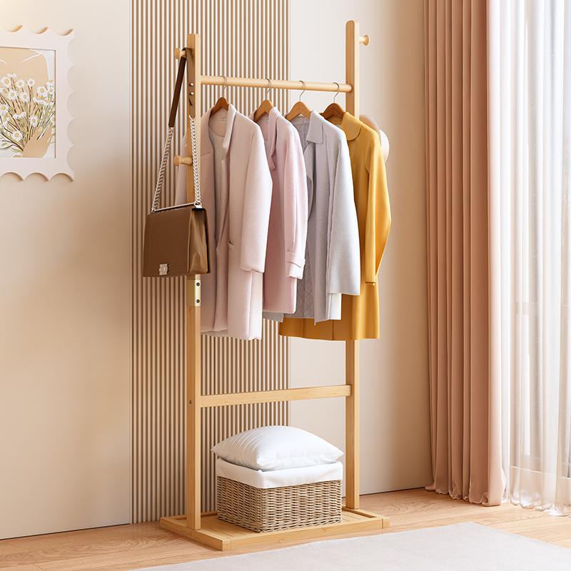 衣帽架落地卧室家用挂衣架可移动储物收纳架多功能一体置物架衣柜