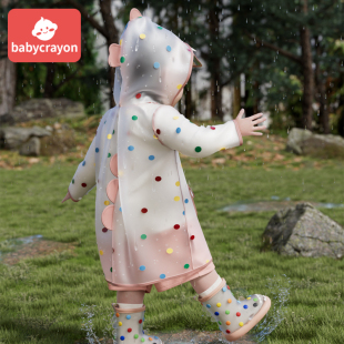 儿童雨衣女童女孩防雨服幼儿园小童宝宝雨披小孩 babycrayon