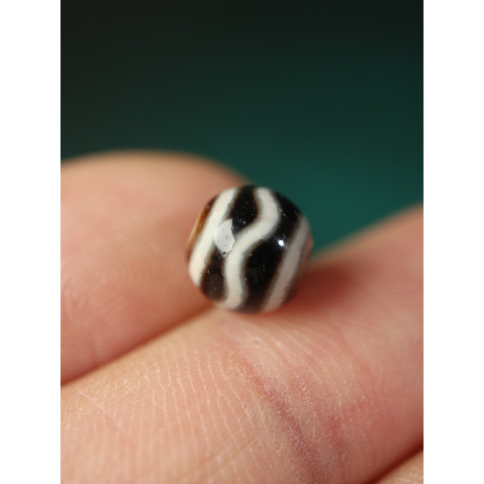 8mm小尺寸老矿玛瑙虎牙水纹达洛天珠圆珠配珠藏式文玩diy配饰散珠