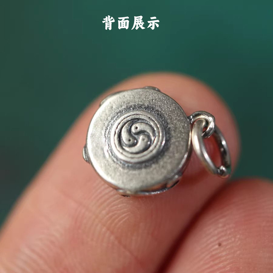 不掉色古银藏式文玩黄财神挂件 DIY编织手链项链复古吊坠配件饰品