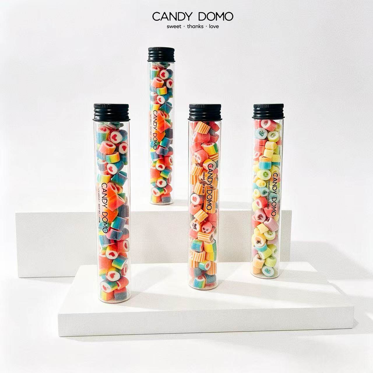 CANDYDOMO手工创意水果味混合大试管切花颗粒糖儿童糖果零食