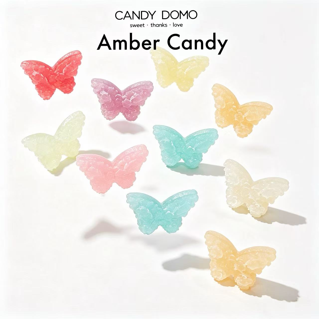 CANDYDOMO日本同款水果味手工蝴蝶琥珀糖网红糖果零食送礼