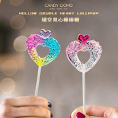 CANDYDOMO手工高颜值爱心棒棒糖送女友生日水果味糖果情人节礼物