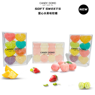 CAMDYDOMO爱心软糖儿童草莓水果味桃心糖果零食新年送女友礼物