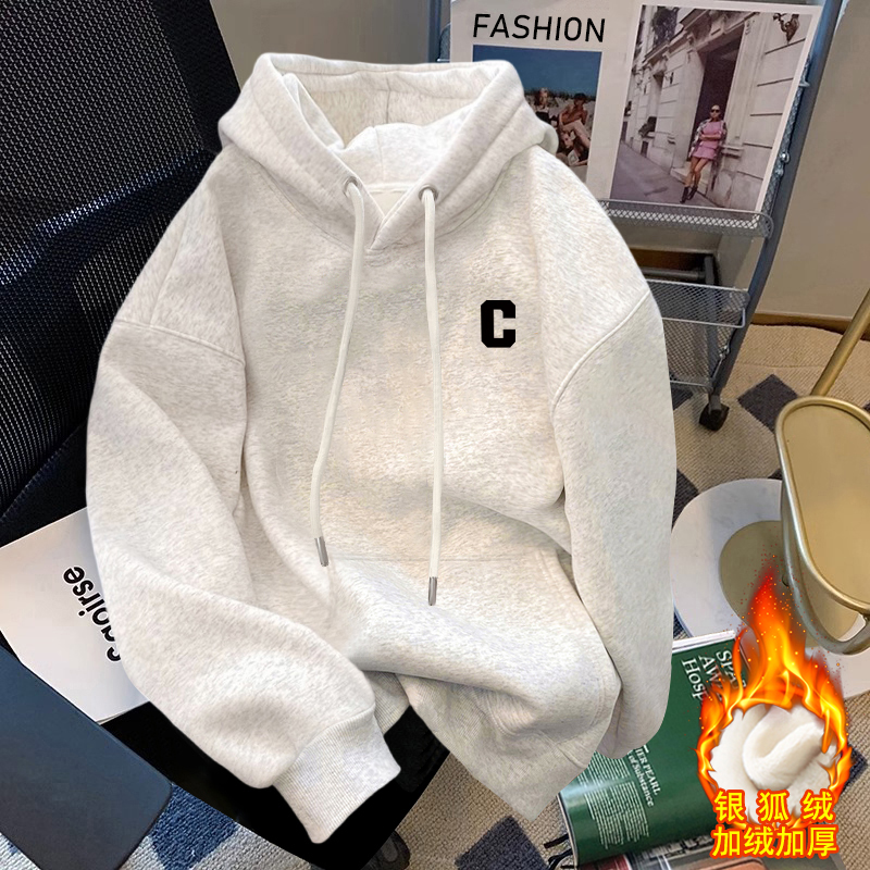 纯棉连帽卫衣女秋冬季2025新款加绒加厚美式宽松懒惰风帽衫春秋潮