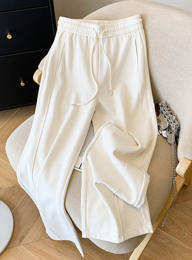 休闲裤女秋冬季2026新款显瘦时尚百搭气质宽松慵懒风直筒运动卫裤