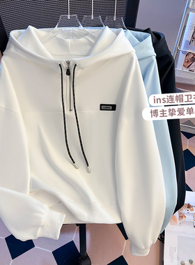 半拉链连帽卫衣女秋冬季2026新款时尚洋气休闲套头长袖帽衫上衣
