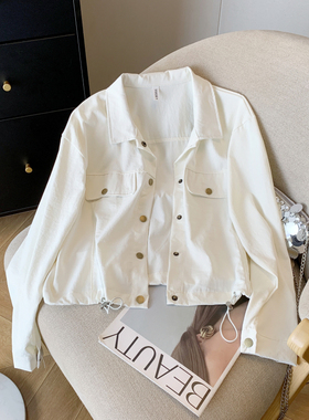 外套女秋冬季2026新款休闲百搭宽松薄款长袖小个子短款工装上衣潮