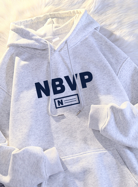 纯棉连帽卫衣女秋冬季2026新款加绒加厚美式宽松懒惰风帽衫春秋潮