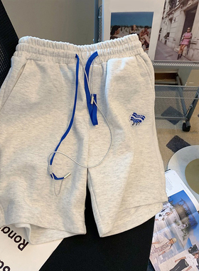 纯棉休闲运动短裤女夏季2026新款宽松遮肉直筒中裤阔腿裤五分裤子