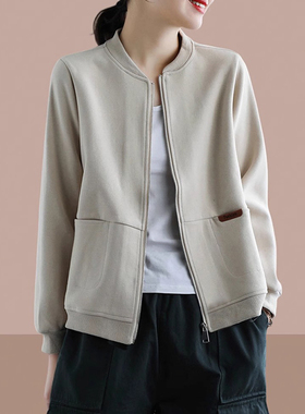 开衫拉链卫衣短外套女春秋季2026新款宽松休闲显瘦薄款棒球服上衣